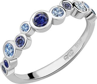 Dower & Hall 18k Blue Sapphire & Aquamarine Cascade Ring - 0.50ct