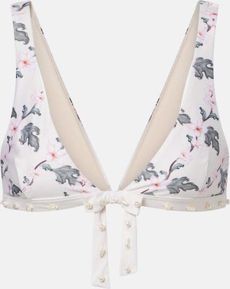 Agua Bendita Huerta floral bikini top