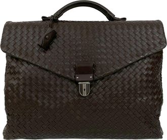 Bottega Veneta Brown Leather Briefcase (Pre-Owned)