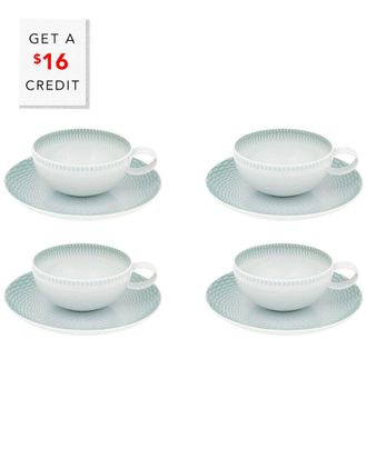 Vista Alegre Venezia Tea Cup And Saucers (Set Of 4) With $16 Credit