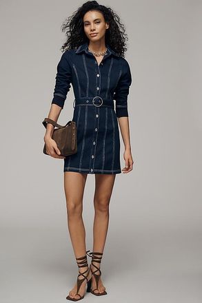 Pilcro Denim Long-Sleeve Mini Shirt Dress