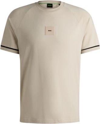 BOSS Stretch-cotton T-shirt with logo badge