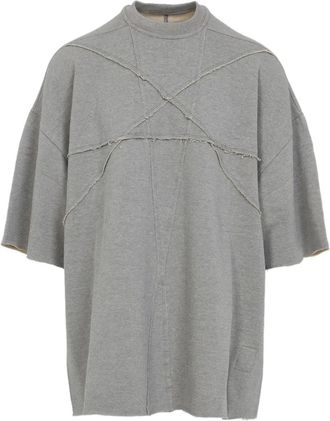 Rick Owens T-shirt con frange - Grigio
