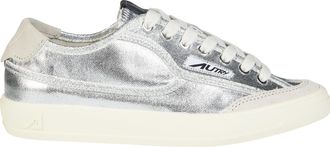 Autry Metallic Silver Windscape Low Rubber Sole Sneakers