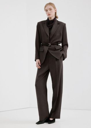 Mango Blazer completo gessato cioccolato - Donna - XXS - MANGO