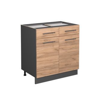 Vicco Mueble Bajo De Cocina Fame-line, Roble Dorado, 80 Cm Sin Encimera