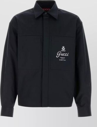 Gucci cotton shirt collared design button cuffs pockets