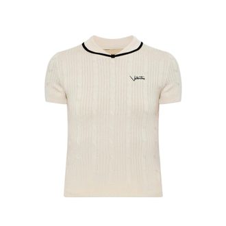 Valentino Logo-embroidered Cable-knit Top