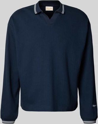 Jack & Jones Jack & Jones Strickpolo aus reiner Baumwolle Modell JORNIAGARA in Marine, Gr&ouml;&szlig;e XXL