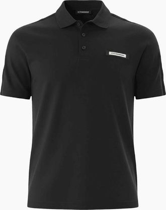 Emporio Armani Mens Taped Shoulder Logo Black Polo Shirt - Size: 44