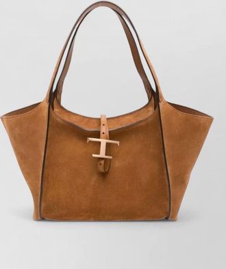 Tod's t timeless small suede leather tote bag