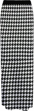 Crazy Girls Women Elasticated Gypsy Long Plain Printed Maxi Skirt.UK 8-26, Dogtooth Print, XL (UK 16-18)