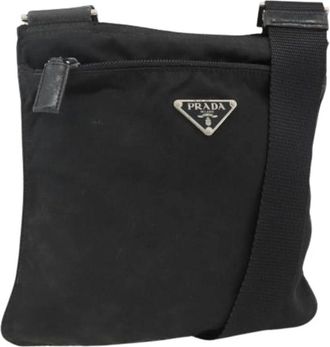 Prada Pre-owned Cross Body Bags, female, Black, Size: ONE SIZE Pre-owned Vintage Nylon Shoulder Bag