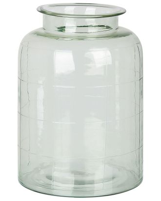 Beliani Beliani - Vaso Decorativo Per Fiori 35 Cm Cilindrico In Vetro Fatto A Mano Verde Chiaro Vindaloo