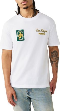 True Religion Orchard Stamps Heavyweight Cotton Graphic T-Shirt in Optic White at Nordstrom, Size Xxx-Large