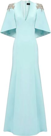 Jenny Packham Maxi-jurk verfraaid met stras - Blauw