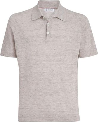Brunello Cucinelli Linen And Cotton Knit Polo Clothing