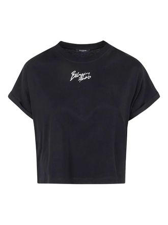 Balmain Short Sleeves Balmain Paris Cropped T-Shirt
