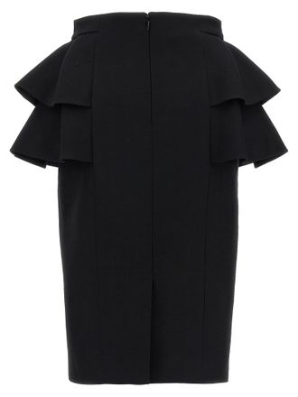 Valentino Garavani Womens Black Virgin Wool Midi Skirt