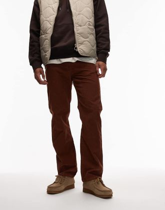 Wrangler x Stranger Things - 13MWZ Original Cowboy - Jeans dritti in tessuto a coste marrone