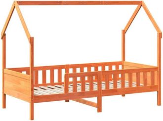 vidaXL Vidaxl - Cama con forma de casa de niños madera maciza marrón 80x200 cm