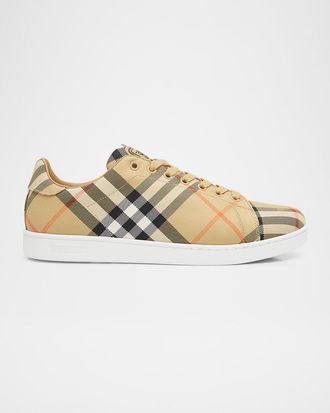 Burberry Mens Check Set Nylon Blend Low-Top Sneakers