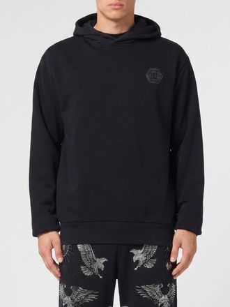 Philipp Plein Felpa con cappuccio in cotone con logo