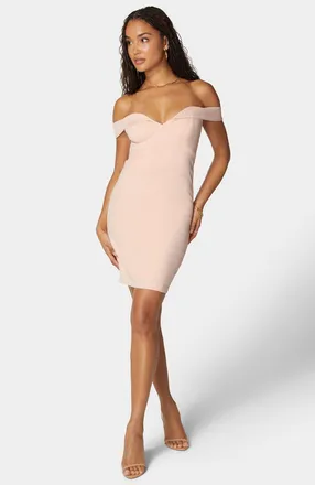 Bebe Womens Off Shoulder Knit Dress