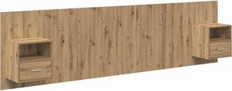 vidaXL Headboard with Cabinet 3 pcs Artisan Oak Engineered Wood vidaXL