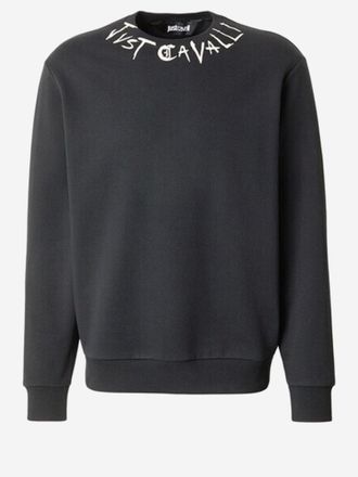Just Cavalli Baumwoll-Sweatshirt mit Logo am Hals