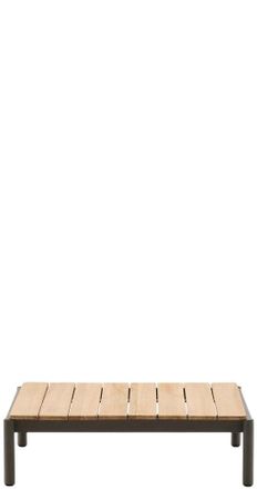 K Home Hochwertiger Outdoor Couchtisch Sorello 91 x 89 cm, Dunkelgrün/Teakholz