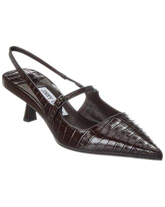 Jimmy Choo London Didi 45 Croc-Embossed Leather Slingback Pump
