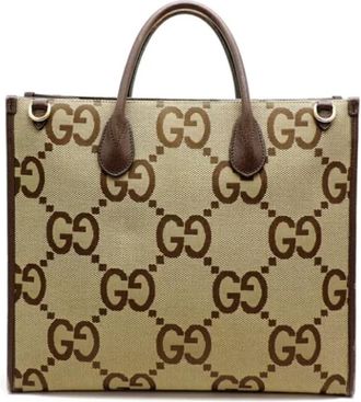 Gucci Pre-owned Leather totes - Dames - Vintage Shopper - Beige - ONE Size - Vintage