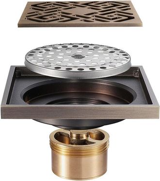 OEM Pi&egrave;ge De Douche - Laiton Bross&eacute; - Diam&egrave;tre 100 Mm - Couvercle Amovible - Anti-odeur - Pour Salle De Bain Cuisine Garage - 1 Pi&egrave;ce