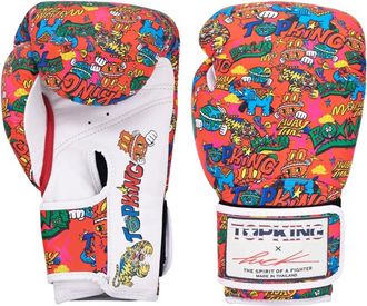 OEM Guantoni Da Boxe Muay Thai Top King X Puck, Rossi, 14 Oz