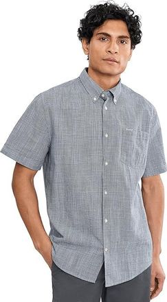 Barbour Fleming Linen Blend Regular Short Sleeve Shirt Mens Clothing Navy : 2XL, Cotton/Linen