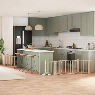 vidaXL Puerta Para Perros Plegable 12 Paneles Madera De &Aacute;lamo 600 Cm Vidaxl