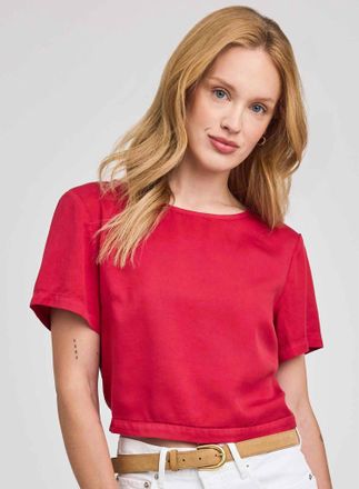 Gentle Fawn Alessandra Short Sleeve Top In Washed Garnet