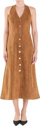 endless rose Ready For Fall Suede Midi Dress In Tan