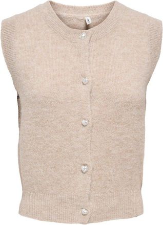 Only Mouwloos vest met hartjesknopen