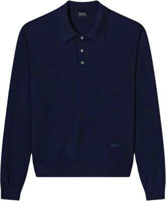 A.P.C. Polo Shirt - Heren - Polos - Blauw - XL - Nylon - Tops