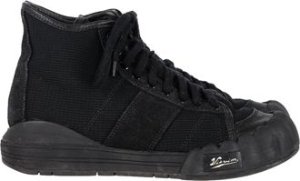 Visvim Lanier Leather-Trimmed High-Top Sneakers in Black Canvas
