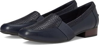 Clarks Juliet Beat Womens Flat Shoes Navy Leather : 6.5 B - Medium