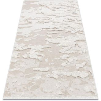 RugsX Alfombra Eco Sisal Moroc 22331 Abstra&ccedil;&atilde;o Boho Franjas - Estructural Beige / Crema Beige 155x220 Cm