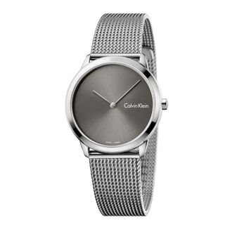 Calvin Klein Accessoires, Dames, Grijs, ONE Size, Minimalistisch Horloge