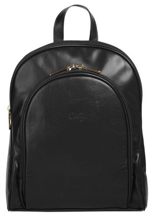 Cluty Cityrucksack CLUTY, Damen, Gr. B/H/T: 30cm x 25cm x 12cm, onesize, schwarz, Leder, Rindsleder, unifarben, Rucks&auml;cke Cityrucksack, echt Leder, Made in 