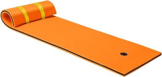 Costway Costway Hamaca De Agua De 210x66cm Para 1 Persona Hamaca Flotante Para Piscina Carga Hasta 60kg Cama De Agua Inflable (naranja)