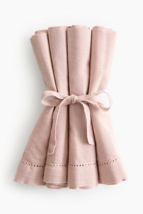 H&M 4er-Pack Baumwollservietten - Helles Mattrosa
