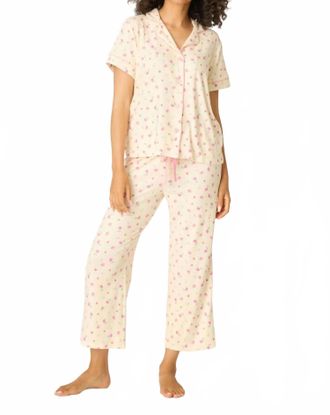 PJ Salvage Butter For The Mamas Blooms Cropped 3-Piece Pj Set In Yellow