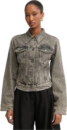 Pinko Short Denim Jacket - Dames - Spijkerjassen - Grijs - S - Denim - Jassen